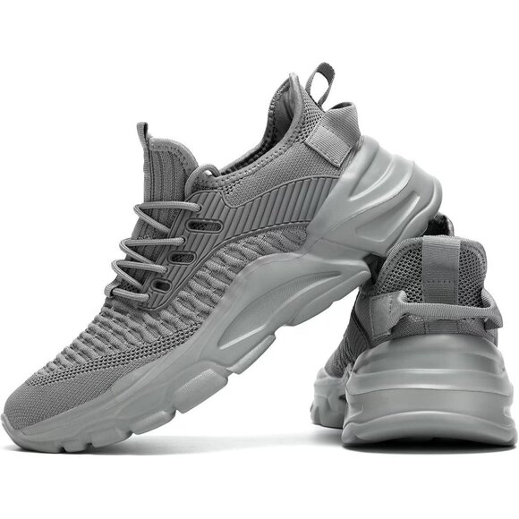 ⚡Men\'s Grey Breathable Lightweight Slip Resistant Athletic Gym Work Shoes main image 5